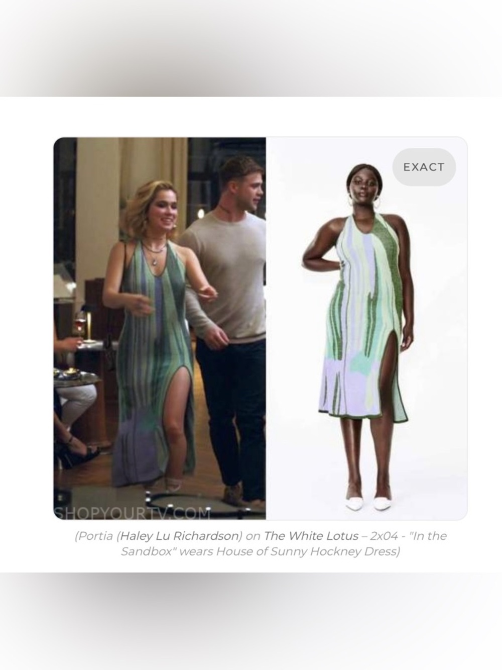 ASO Portia The White Lotus House of Sunny Hockney Dress NWT